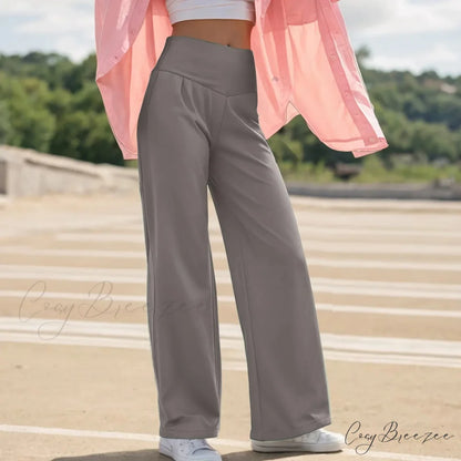 Wide Leg Yoga Pants Khaki / S pants-241228