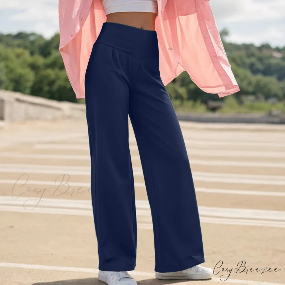 Wide Leg Yoga Pants Navy / S pants-241228