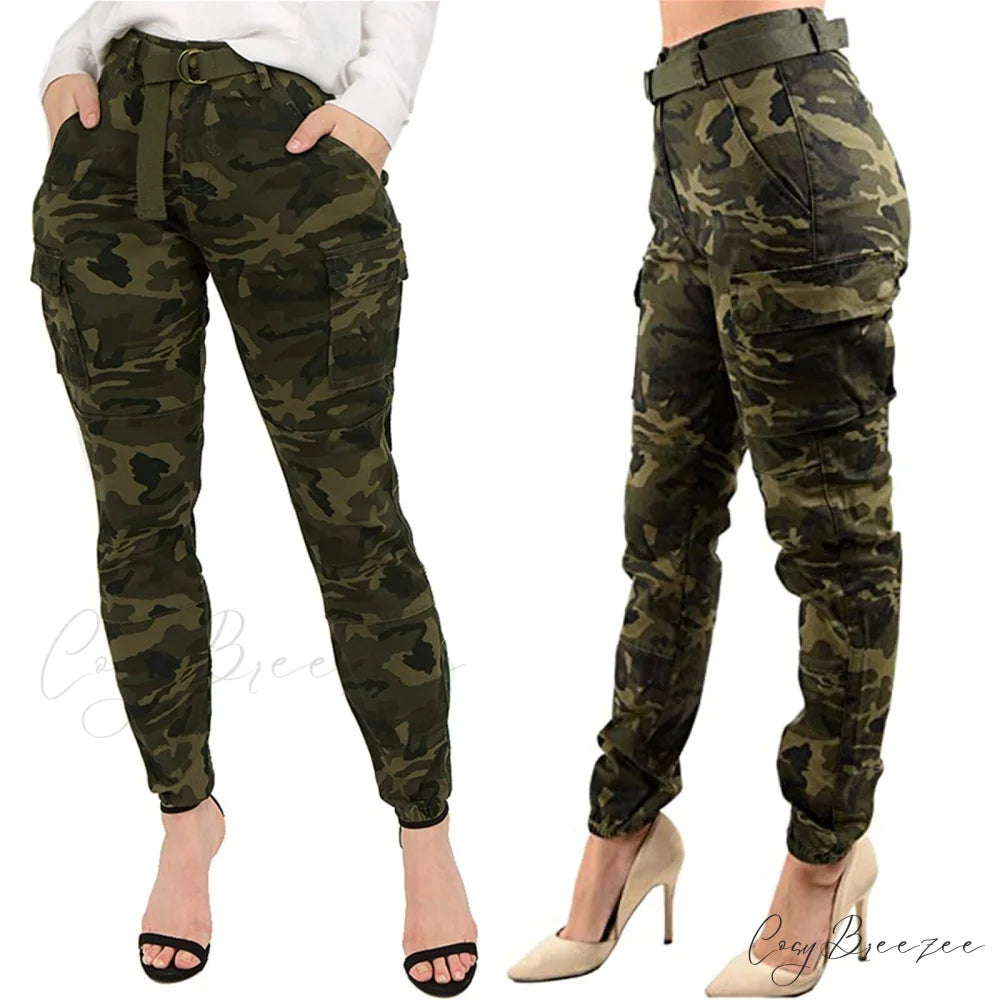 Wide Pants Women High Waist Green / S