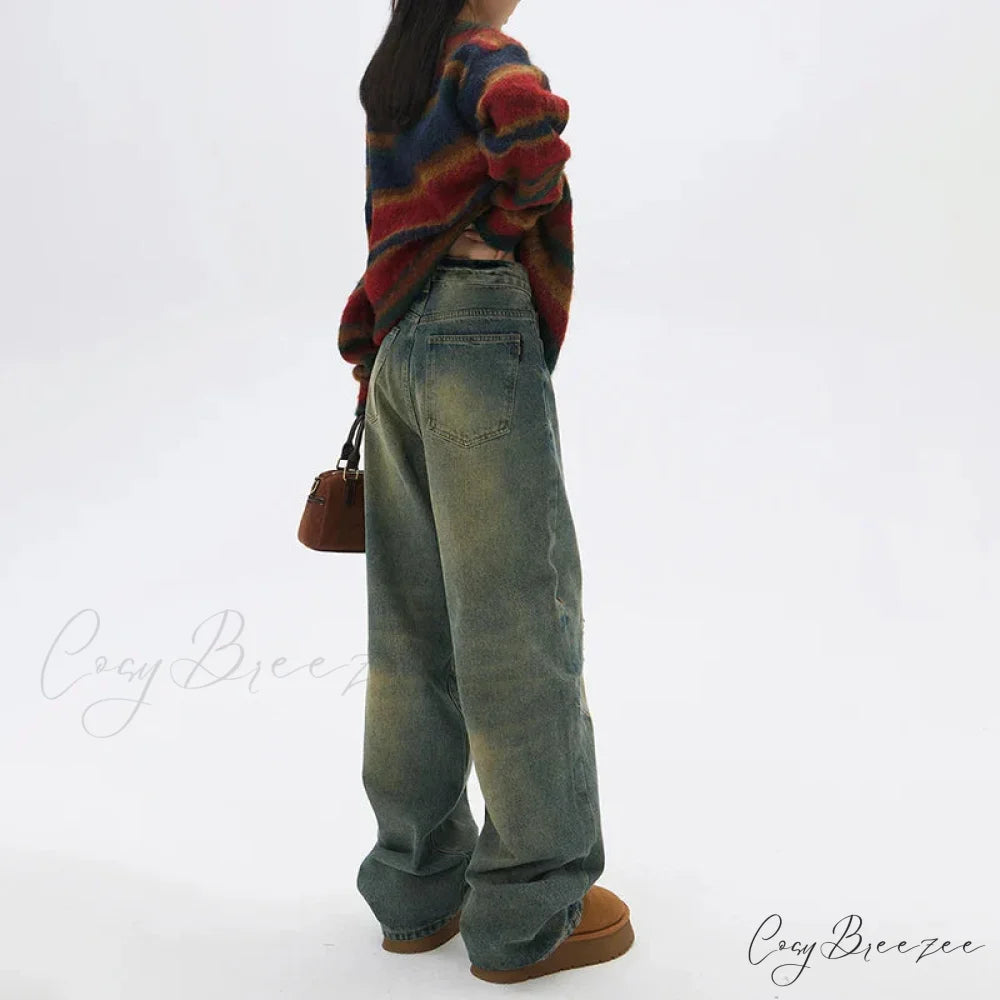 Wide Y2k Vintage Baggy Distressed Streetwear Denim Jean