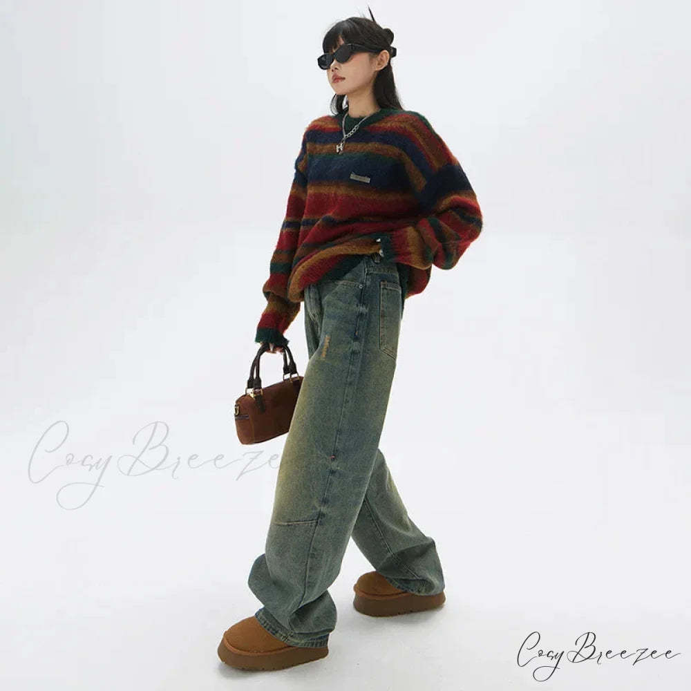 Wide Y2k Vintage Baggy Distressed Streetwear Denim Jean