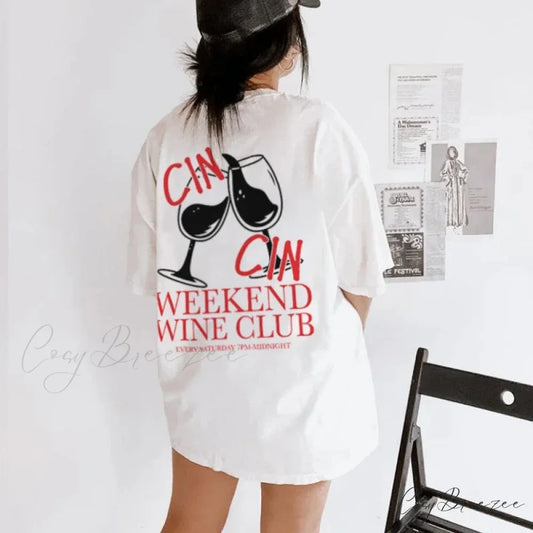 Wine Club Nostalgic T-shirt WHITE / S t-shirt-250223