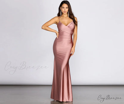 Winta Ruched Stylish Mermaid Dress MAUVE / S