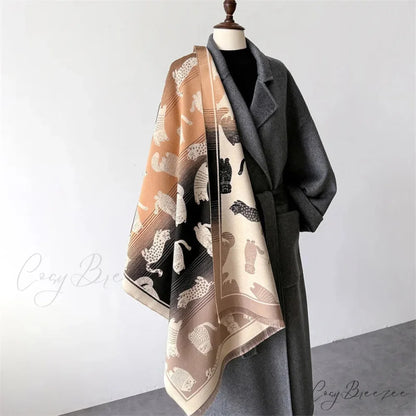 Winter Cashmere Cat Pashmina Scarf scarf-241228