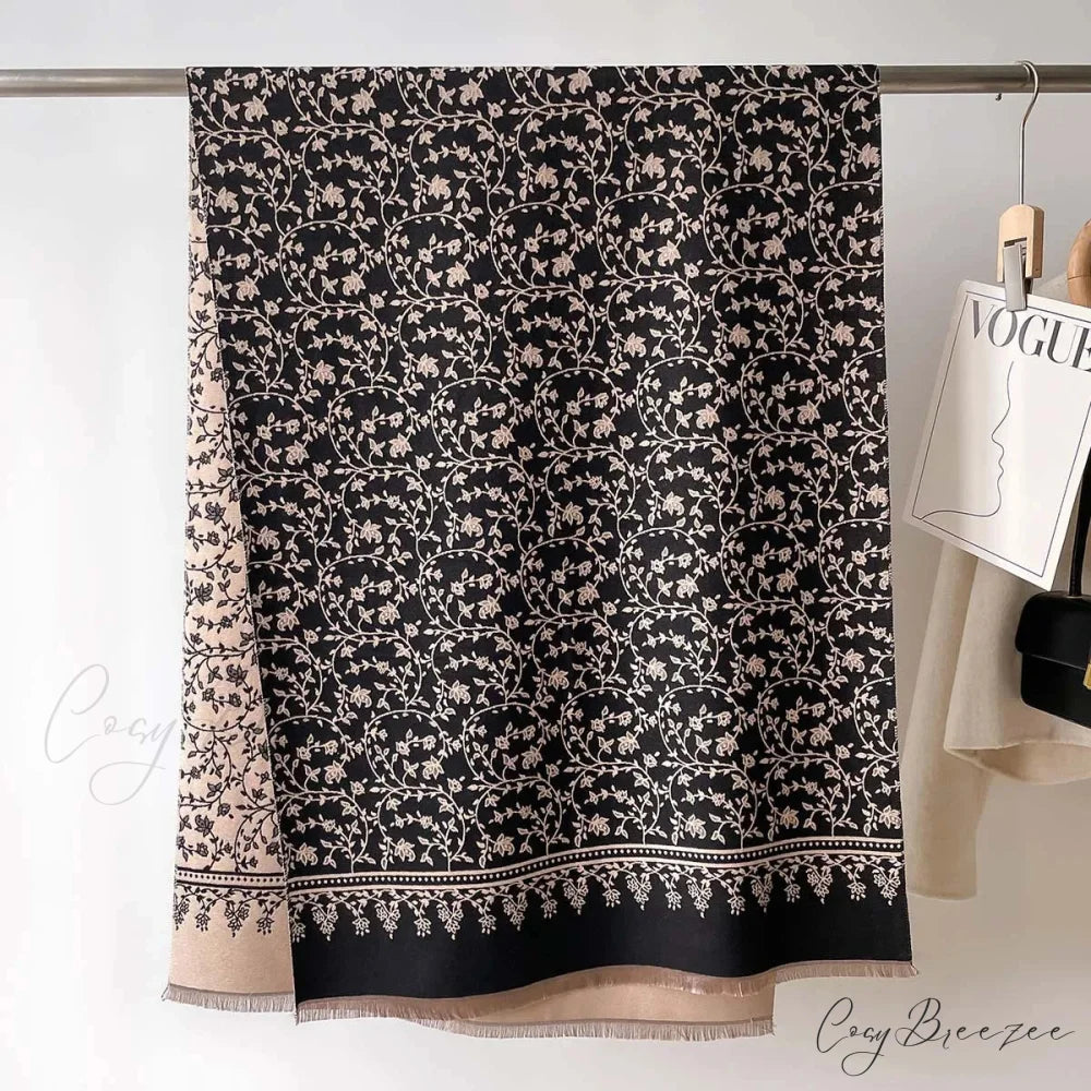 Winter Cashmere Floral Print Pashmina Scarf scarf-241228