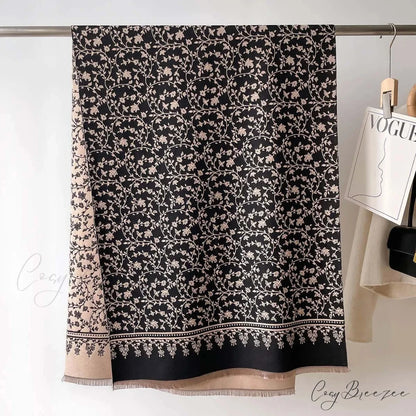 Winter Cashmere Floral Print Pashmina Scarf scarf-241228