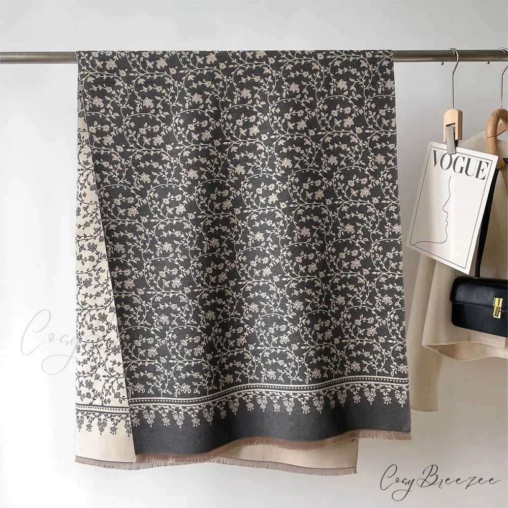 Winter Cashmere Floral Print Pashmina Scarf scarf-241228