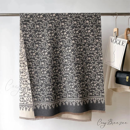 Winter Cashmere Floral Print Pashmina Scarf scarf-241228
