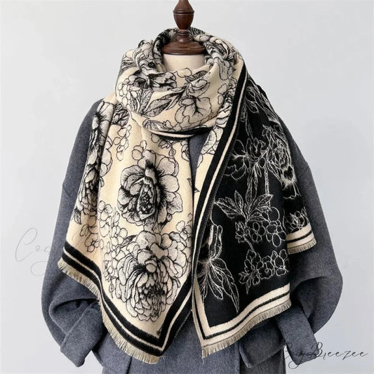 Winter Cashmere Pashmina Shawl Scarf balck4 scarf-241228