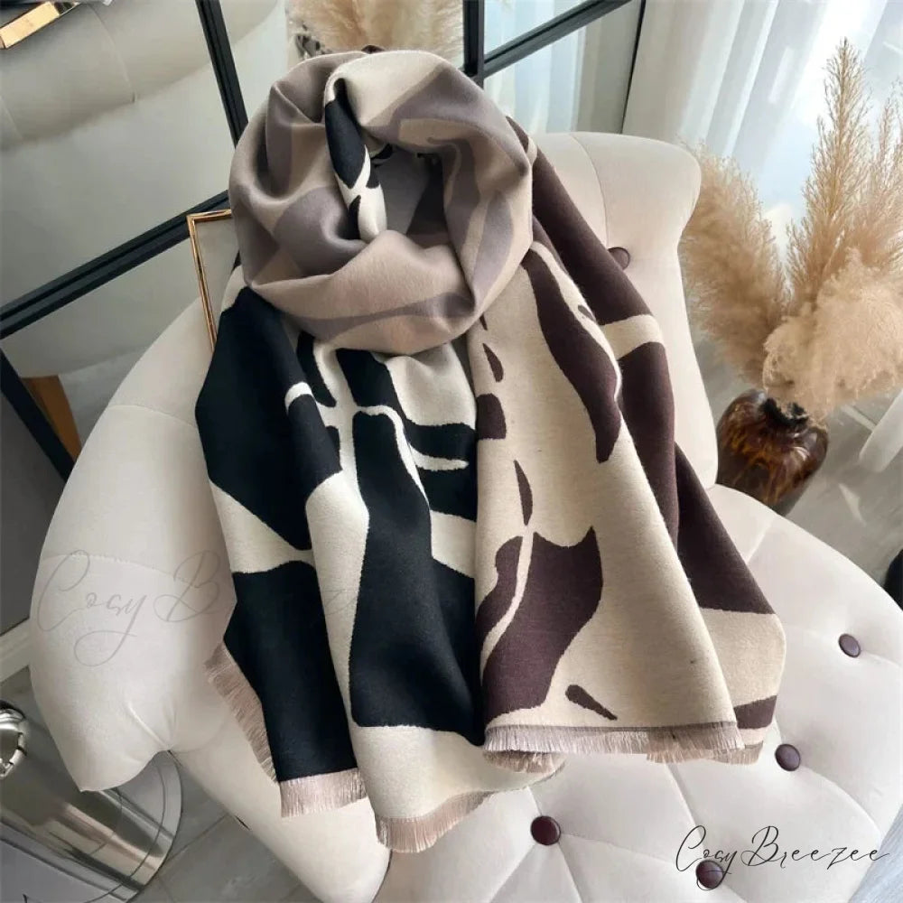 Winter Cashmere Poncho Blanket Scarf scarf-241228