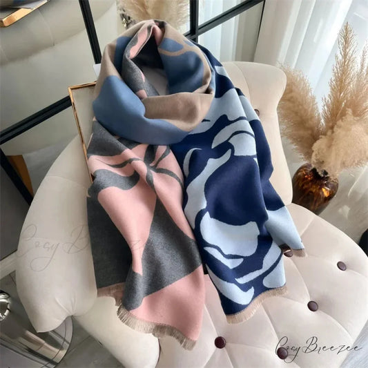 Winter Cashmere Poncho Blanket Scarf scarf-241228