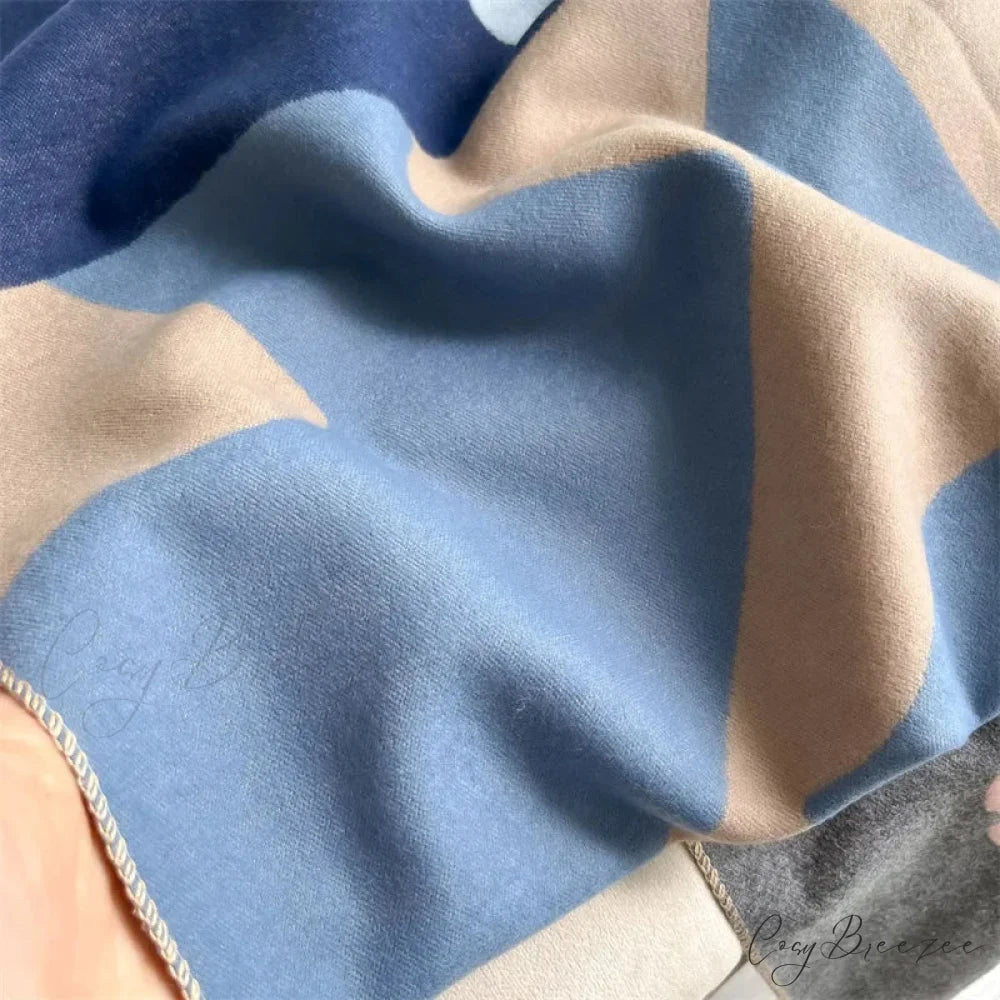Winter Cashmere Poncho Blanket Scarf scarf-241228