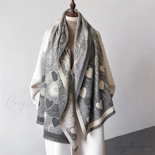 Winter Cashmere Shawl Wrap Scarf black 1 scarf-241228