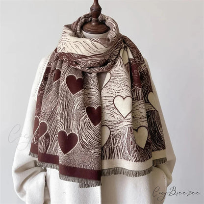 Winter Cashmere Shawl Wrap Scarf red 1 scarf-241228