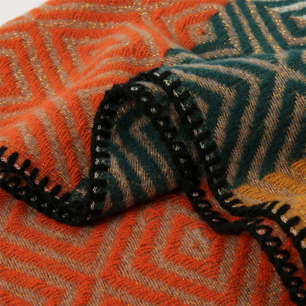 Winter Houndstooth Cashmere Scarf scarf-241228