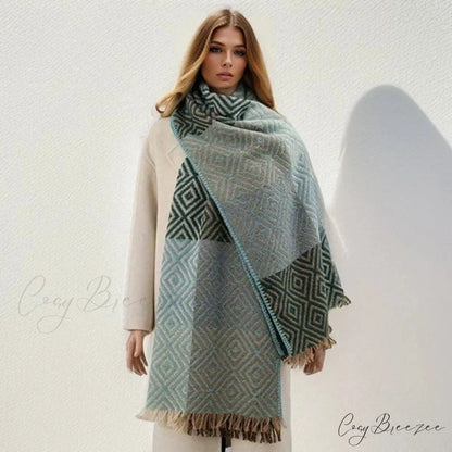 Winter Houndstooth Cashmere Scarf scarf-241228