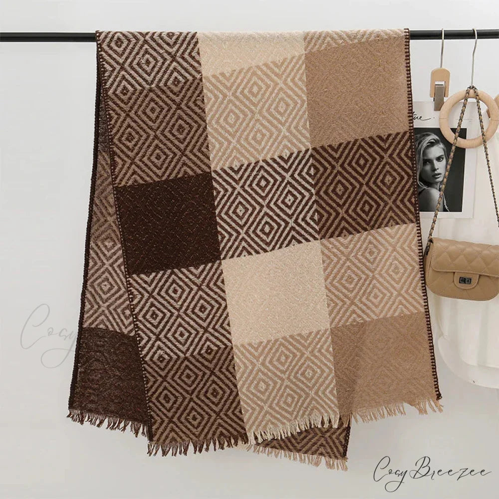 Winter Houndstooth Cashmere Scarf Color10 / 65x200cm scarf-241228