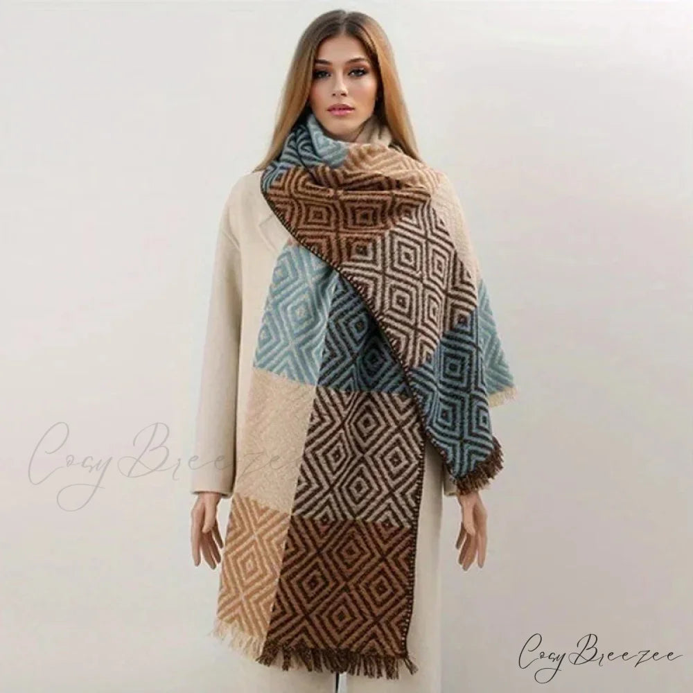 Winter Houndstooth Cashmere Scarf Color11 / 65x200cm scarf-241228