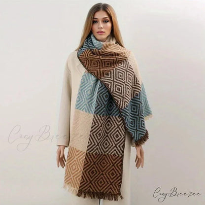 Winter Houndstooth Cashmere Scarf Color11 / 65x200cm scarf-241228