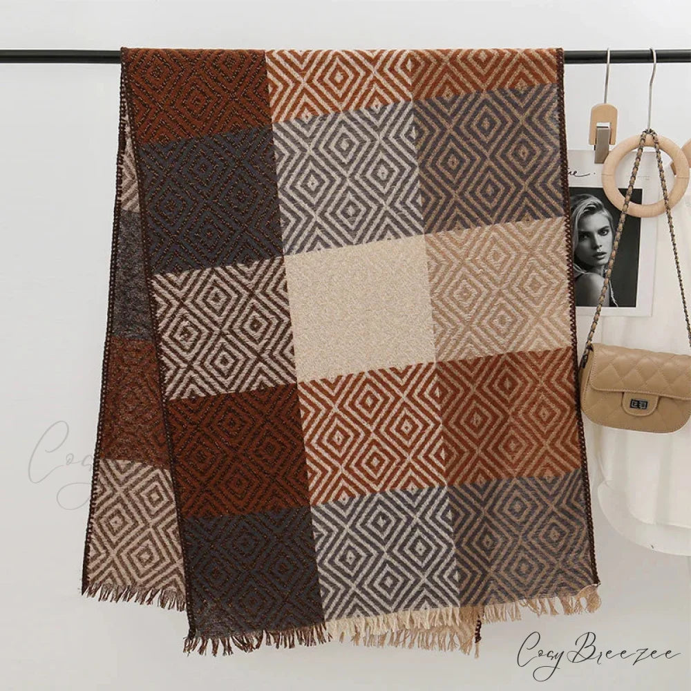 Winter Houndstooth Cashmere Scarf Color12 / 65x200cm scarf-241228