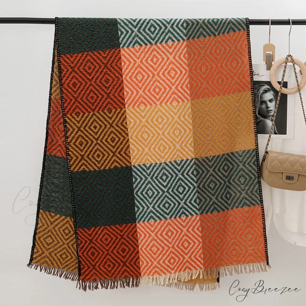 Winter Houndstooth Cashmere Scarf Color2 / 65x200cm scarf-241228