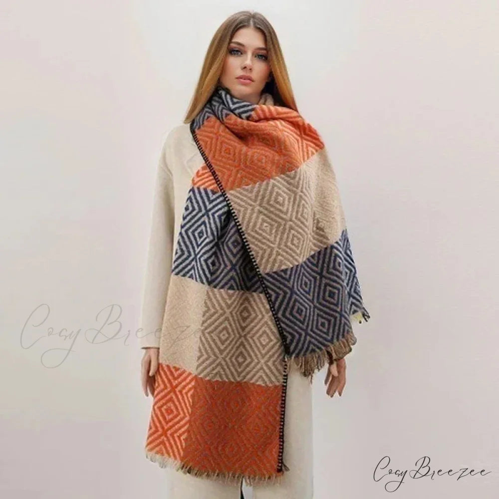Winter Houndstooth Cashmere Scarf Color3 / 65x200cm scarf-241228