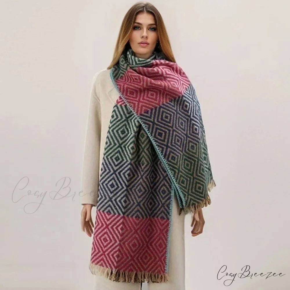 Winter Houndstooth Cashmere Scarf Color5 / 65x200cm scarf-241228