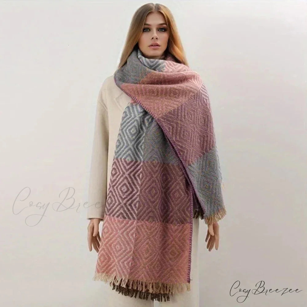 Winter Houndstooth Cashmere Scarf Color6 / 65x200cm scarf-241228