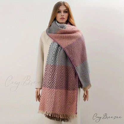 Winter Houndstooth Cashmere Scarf Color6 / 65x200cm scarf-241228