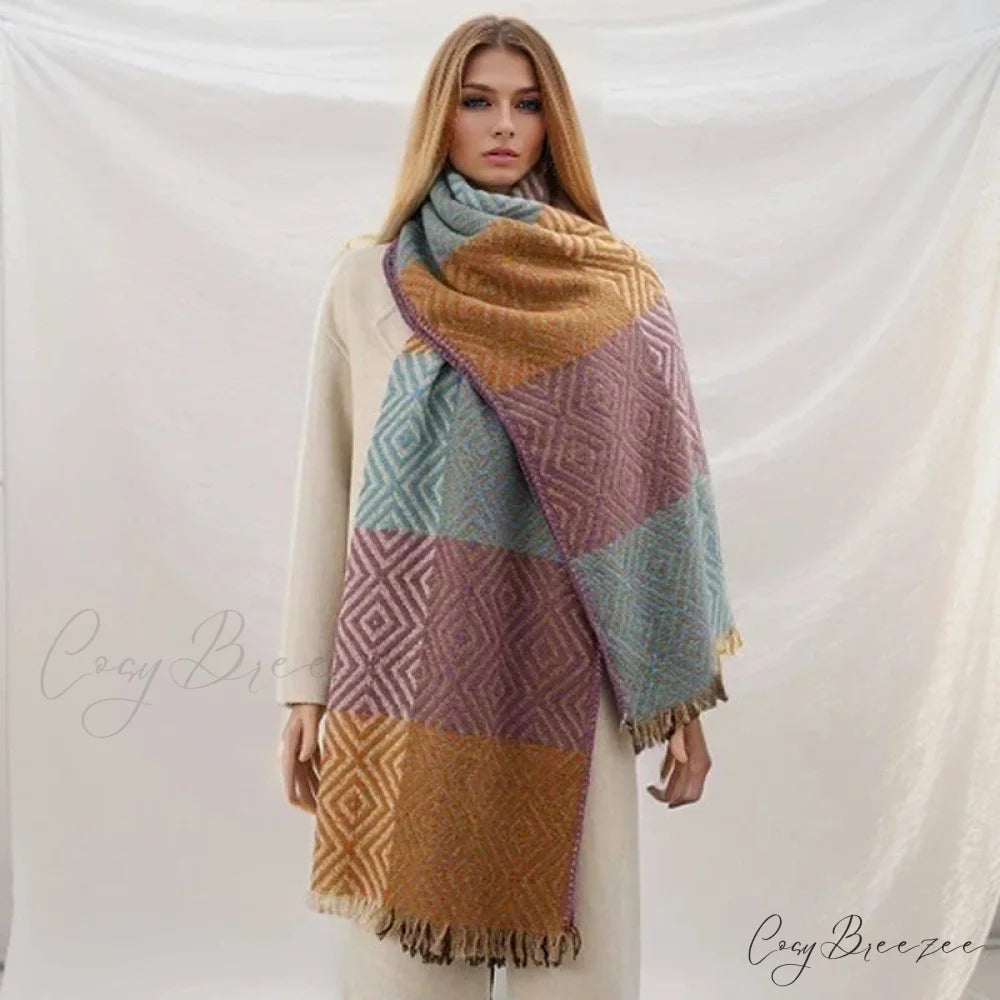 Winter Houndstooth Cashmere Scarf Color7 / 65x200cm scarf-241228