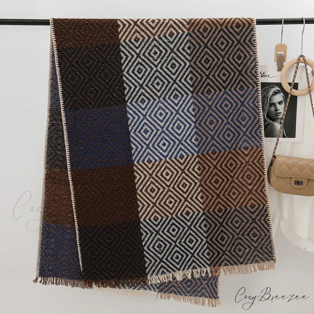Winter Houndstooth Cashmere Scarf Color8 / 65x200cm scarf-241228
