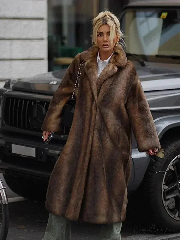 Winter Lapel Loose Long Coat coats-241228