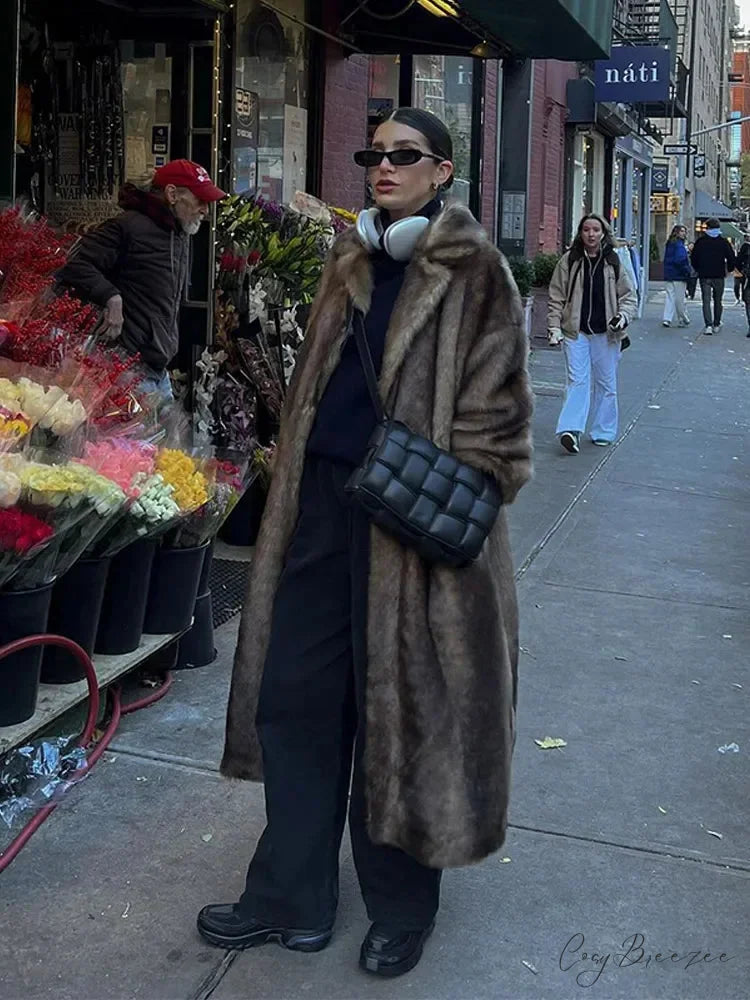 Winter Lapel Loose Long Coat coats-241228
