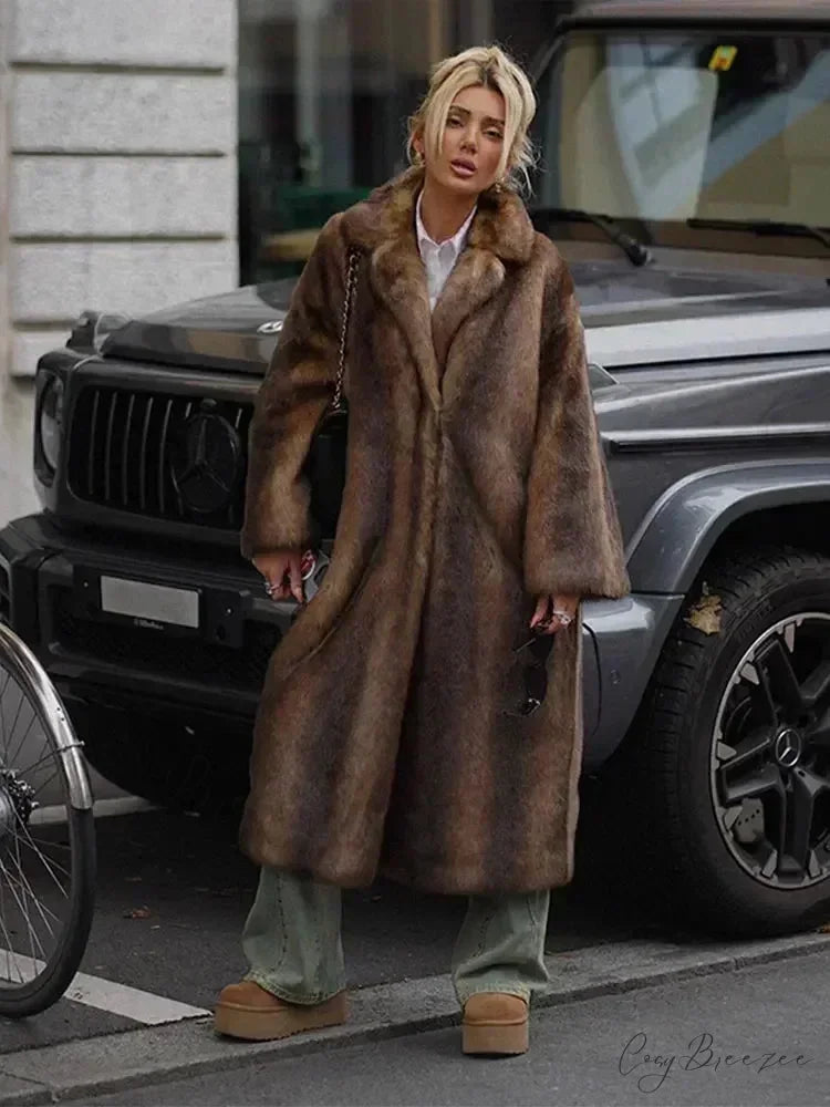Winter Lapel Loose Long Coat coats-241228