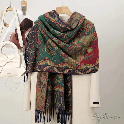 Winter Paisley Cashmere Pashmina Scarf Color10 scarf-241228