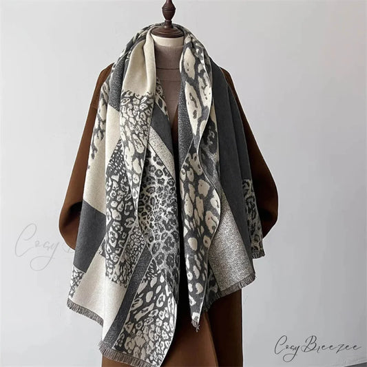 Winter Pashmina Cashmere Blanket Scarf black1 scarf-241228