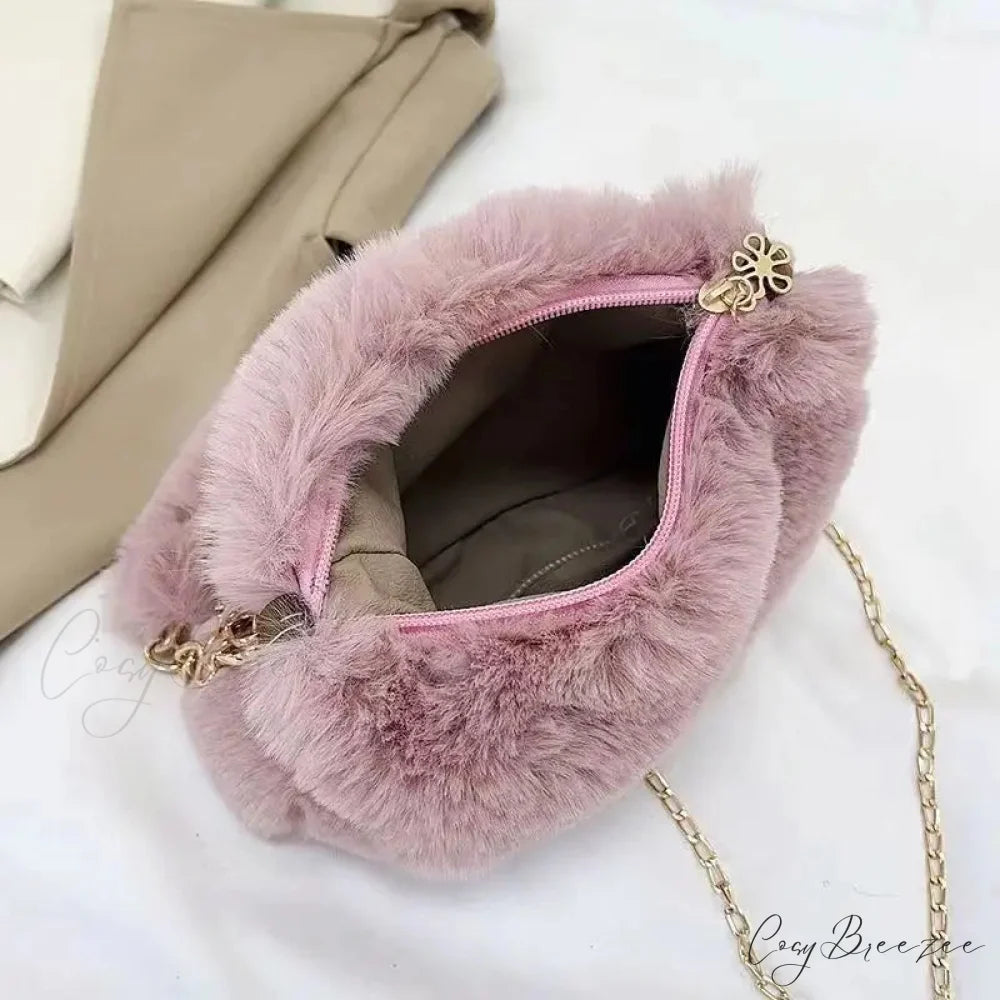 Winter Plush Fluffy Small Square Crossbody Handbag handbag-250126