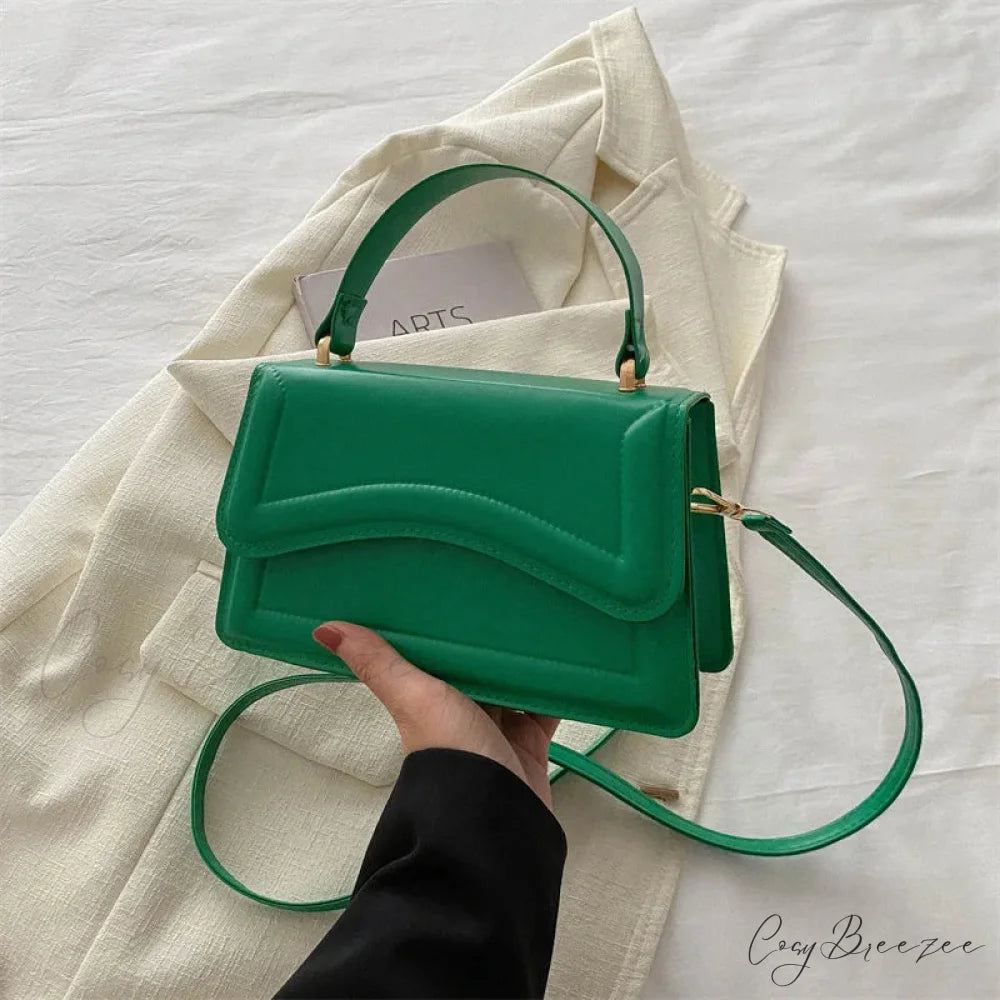 Winter Plush Small Square Crossbody Handbag Green handbag-250126