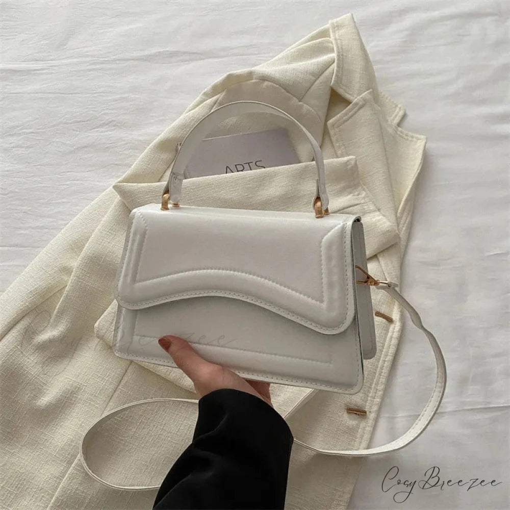Winter Plush Small Square Crossbody Handbag White handbag-250126