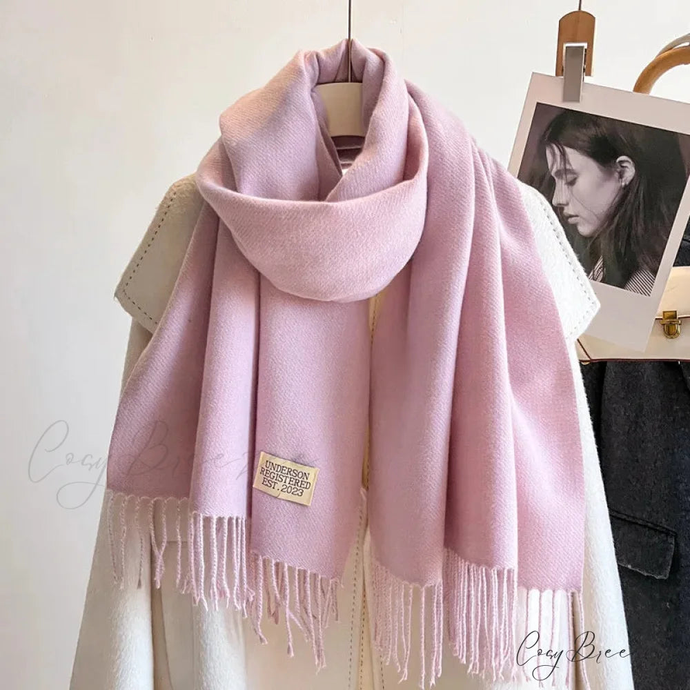 Winter Poncho Shawl Solid Print Cashmere Scarf scarf-241228