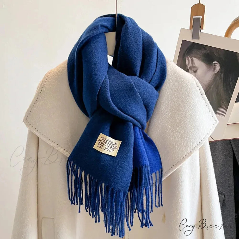 Winter Poncho Shawl Solid Print Cashmere Scarf Color02 / 200x70cm scarf-241228