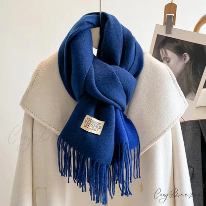 Winter Poncho Shawl Solid Print Cashmere Scarf Color02 / 200x70cm scarf-241228