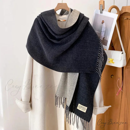 Winter Poncho Shawl Solid Print Cashmere Scarf Color05 / 200x70cm scarf-241228