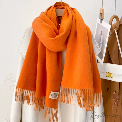 Winter Poncho Shawl Solid Print Cashmere Scarf Color11 / 200x70cm scarf-241228