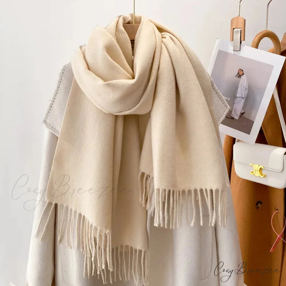 Winter Poncho Shawl Solid Print Cashmere Scarf Color12 / 200x70cm scarf-241228