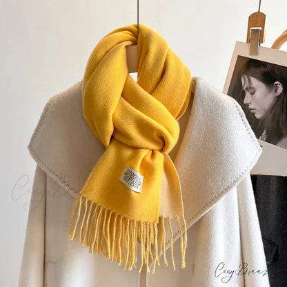 Winter Poncho Shawl Solid Print Cashmere Scarf Color14 / 200x70cm scarf-241228