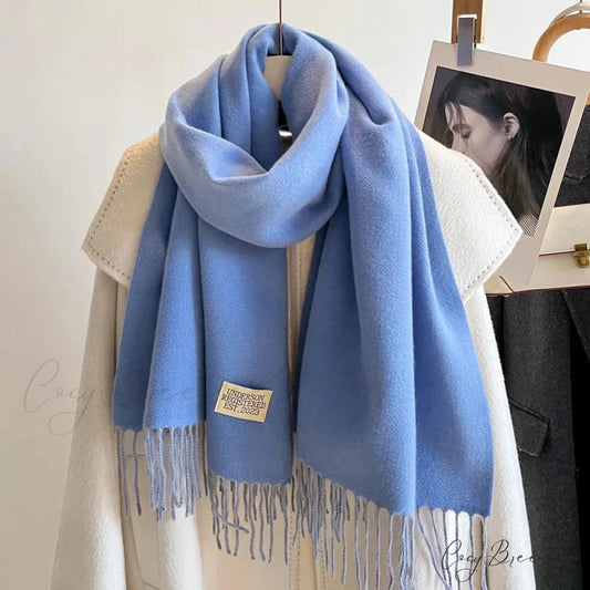 Winter Poncho Shawl Solid Print Cashmere Scarf Color16 / 200x70cm scarf-241228