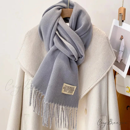 Winter Poncho Shawl Solid Print Cashmere Scarf Color20 / 200x70cm scarf-241228