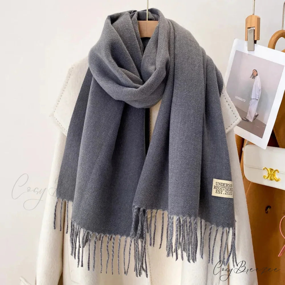 Winter Poncho Shawl Solid Print Cashmere Scarf Color21 / 200x70cm scarf-241228
