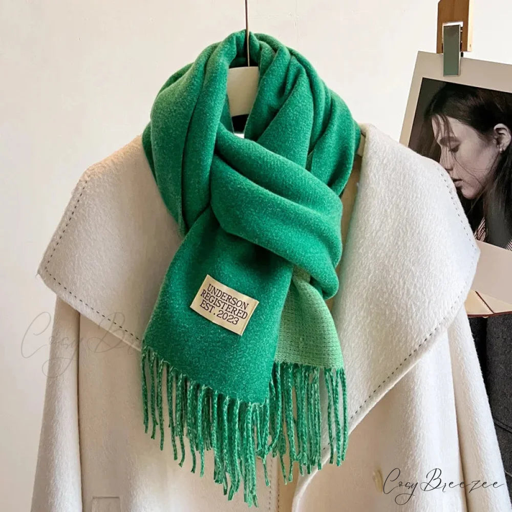 Winter Poncho Shawl Solid Print Cashmere Scarf Color25 / 200x70cm scarf-241228